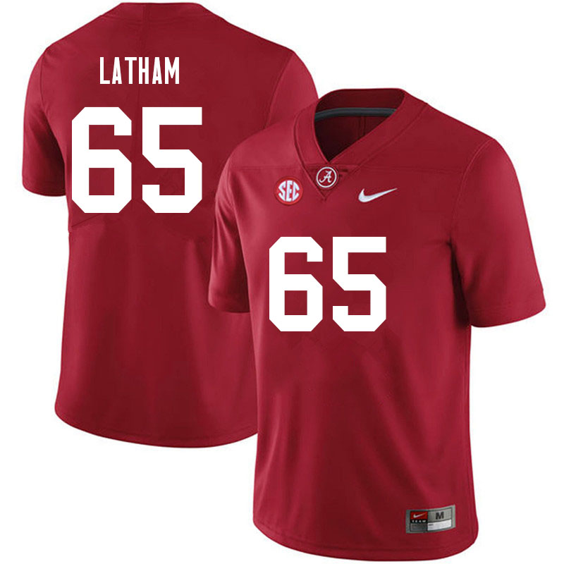 Alabama Crimson Tide Men's JC Latham #65 Crimson NCAA Nike Authentic Stitched 2021 College Football Jersey FQ16W66SM